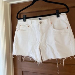 White denim shorts